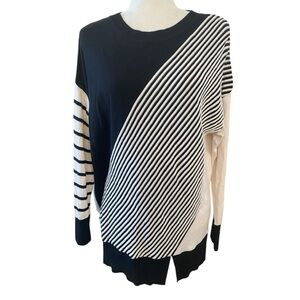 Planet By Lauren G Striped Boxy Sweater